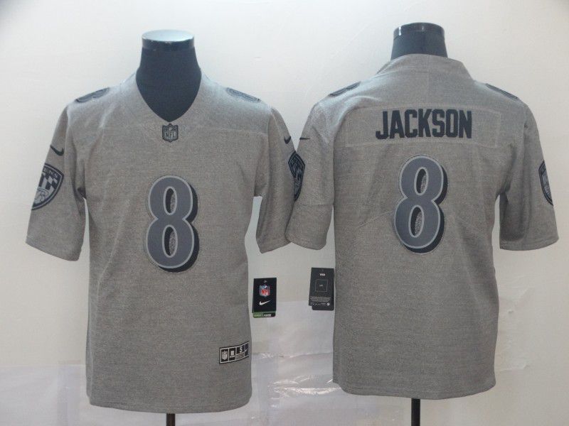 Men Baltimore Ravens #8 Jackson Grey Nike Vapor Untouchable Limited Player NFL Jerseys